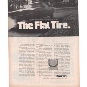 Pirelli Tires Advertisement Vintage 1969 The Flat Tire Foreign Car Automobilia